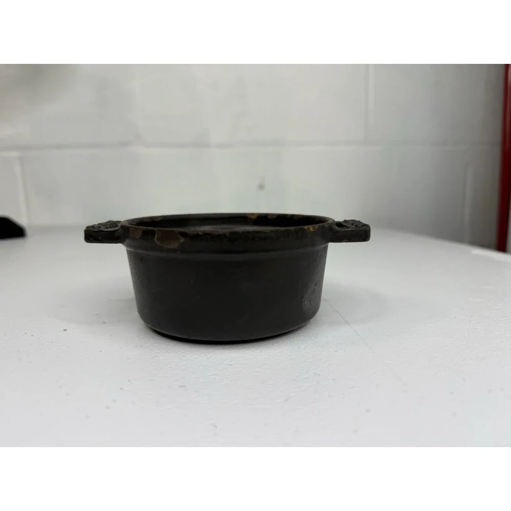 Staub Mini Round Cocotte 0.25 qt Cast Iron Round Black Casserole Pan 10cm